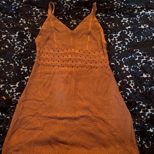 Tan Orange crocheted 🧶 Dress